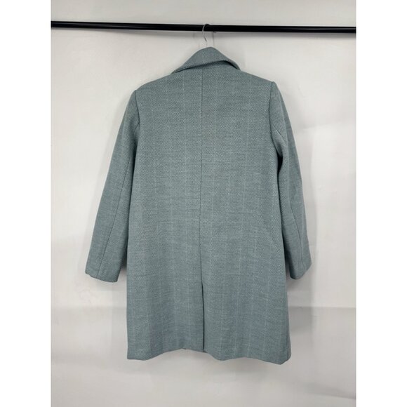 Elise Wool Blend Pea Coat Women Large Mint Double Breasted Modern Normcore - Picture 2 of 8
